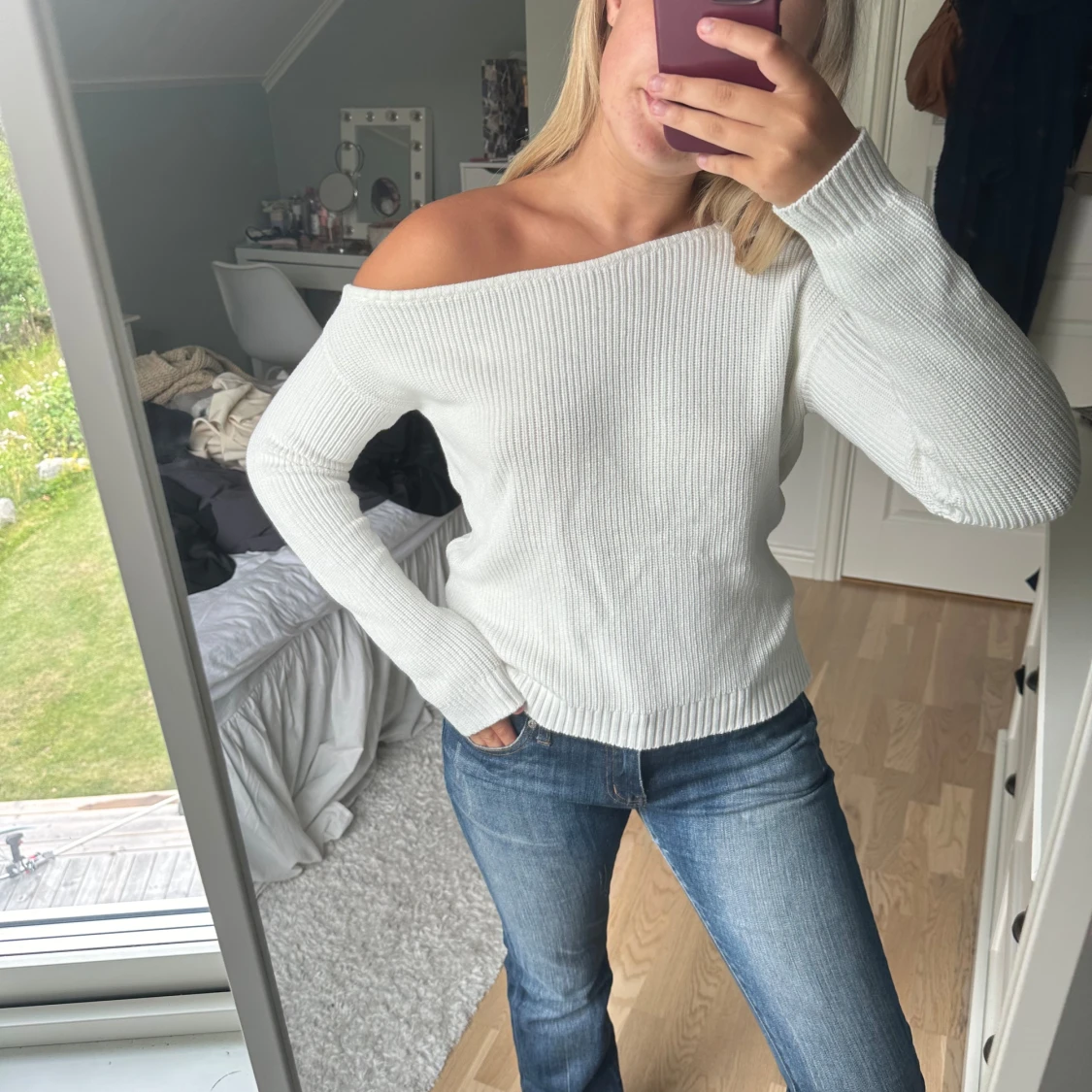 Off shoulder tröja - 90