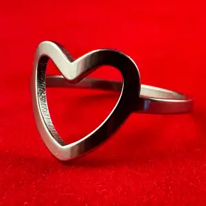 En ring i rostfritt stål med en diameter på ca 17 mm. 