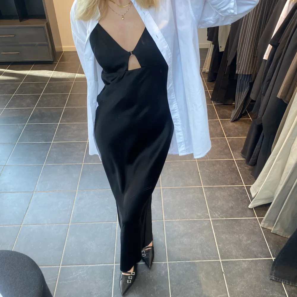Svart Satin Slip Dress Filippa K