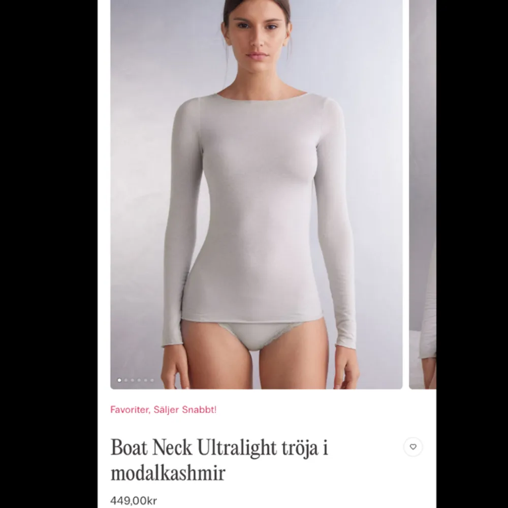 Säljer nu min intimissimi tröja i färgen ice grey, storlek S. De ända negativa me den är att de är en liten liten prick på ryggen (sista bilden) annars är den så gott som ny. Nytt pris 449kr, mitt pris 300kr Pris kan diskuteras!. Tröjor & Koftor.