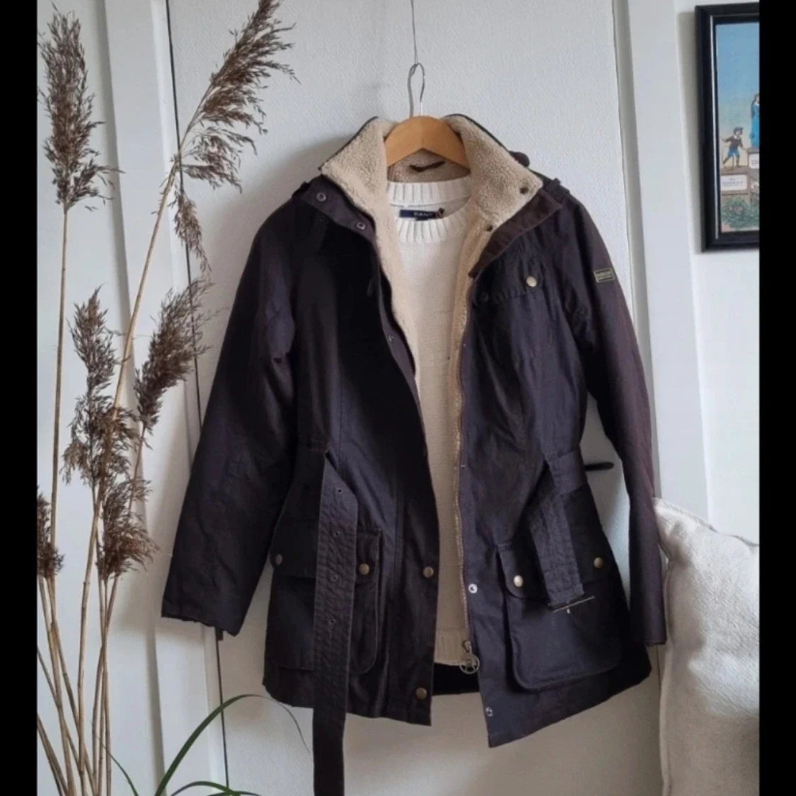 Barbour vinterjacka med teddymaterial