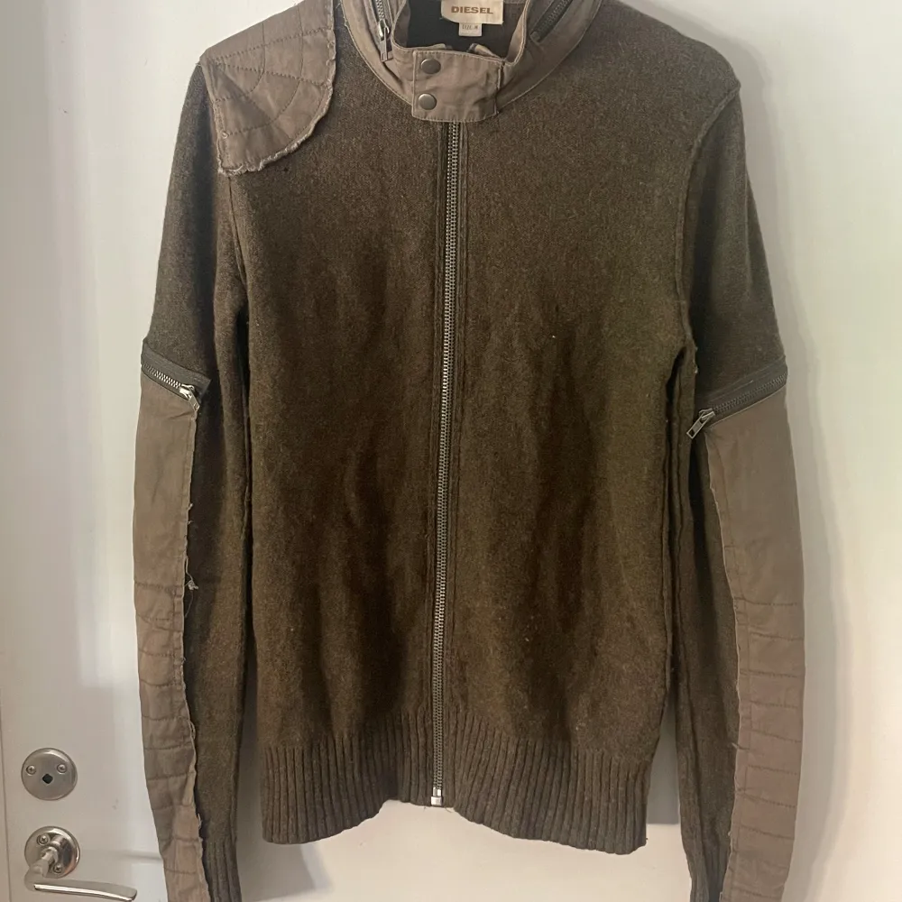 Rare unique diesel sweater with insane details, zippers and spiderweb embroided shouldwr. Hoodies.