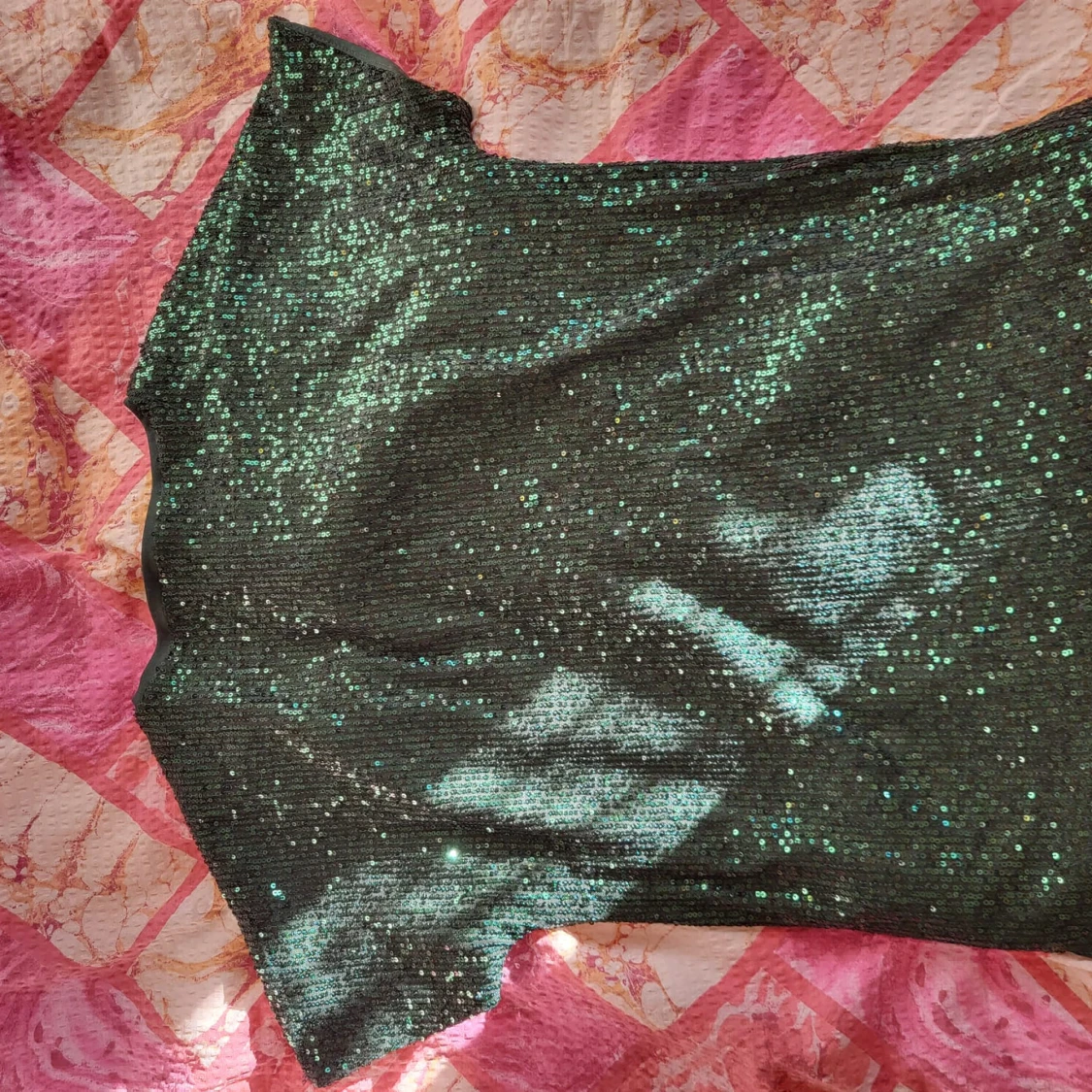 Grön paljettröja - 90