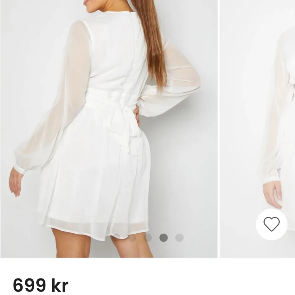 Intressekoll på denna fina vita klänning från bubbleroom i stl 36! Endast använd 1 gång när jag slutade 9an!  Nypris:700, säljer för 550 🤍. Klänningar.