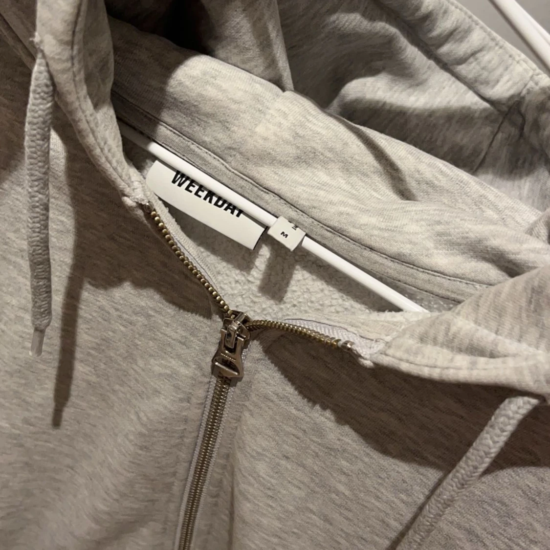 Grå zip hoodie weekday - 93