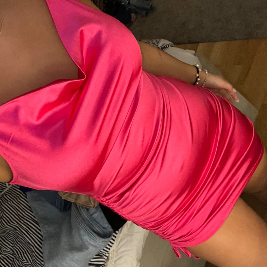 Rosa/röd satin klänning🩷