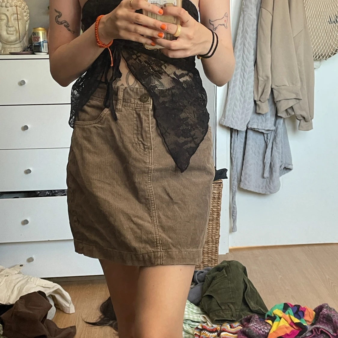 brun-grön kjol - 91