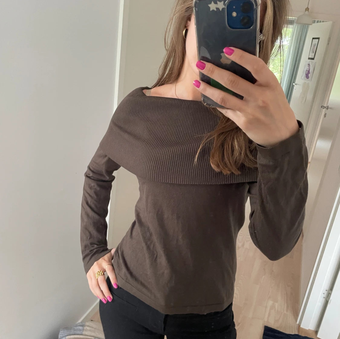 Olivgrön långärmad tröja