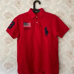 Ralph Lauren Red USA Polo Small  Pit To Pit - 47cm Length - 67cm