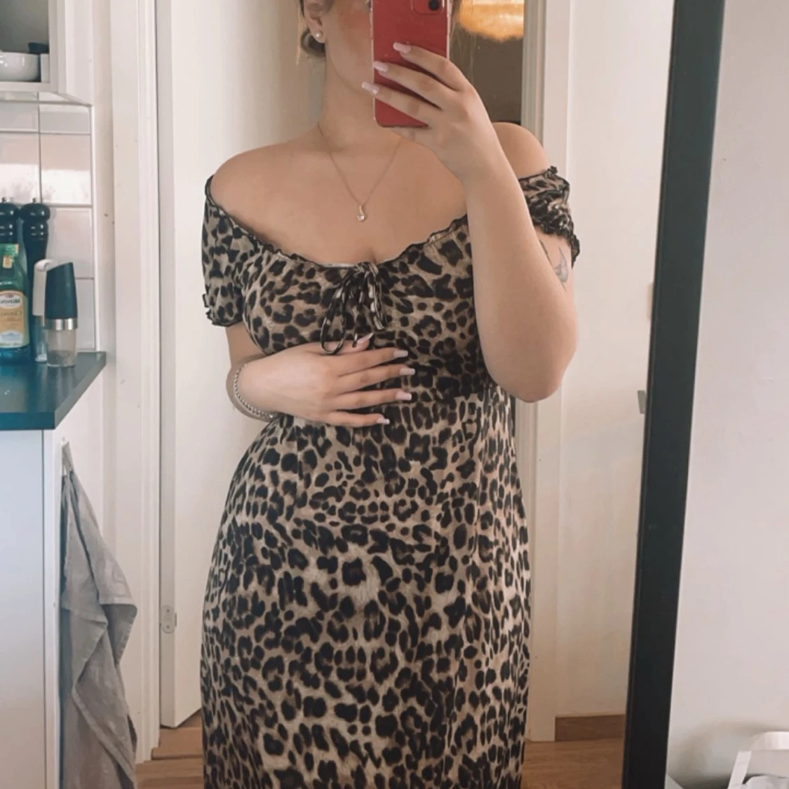 Leopard klänning  - 90