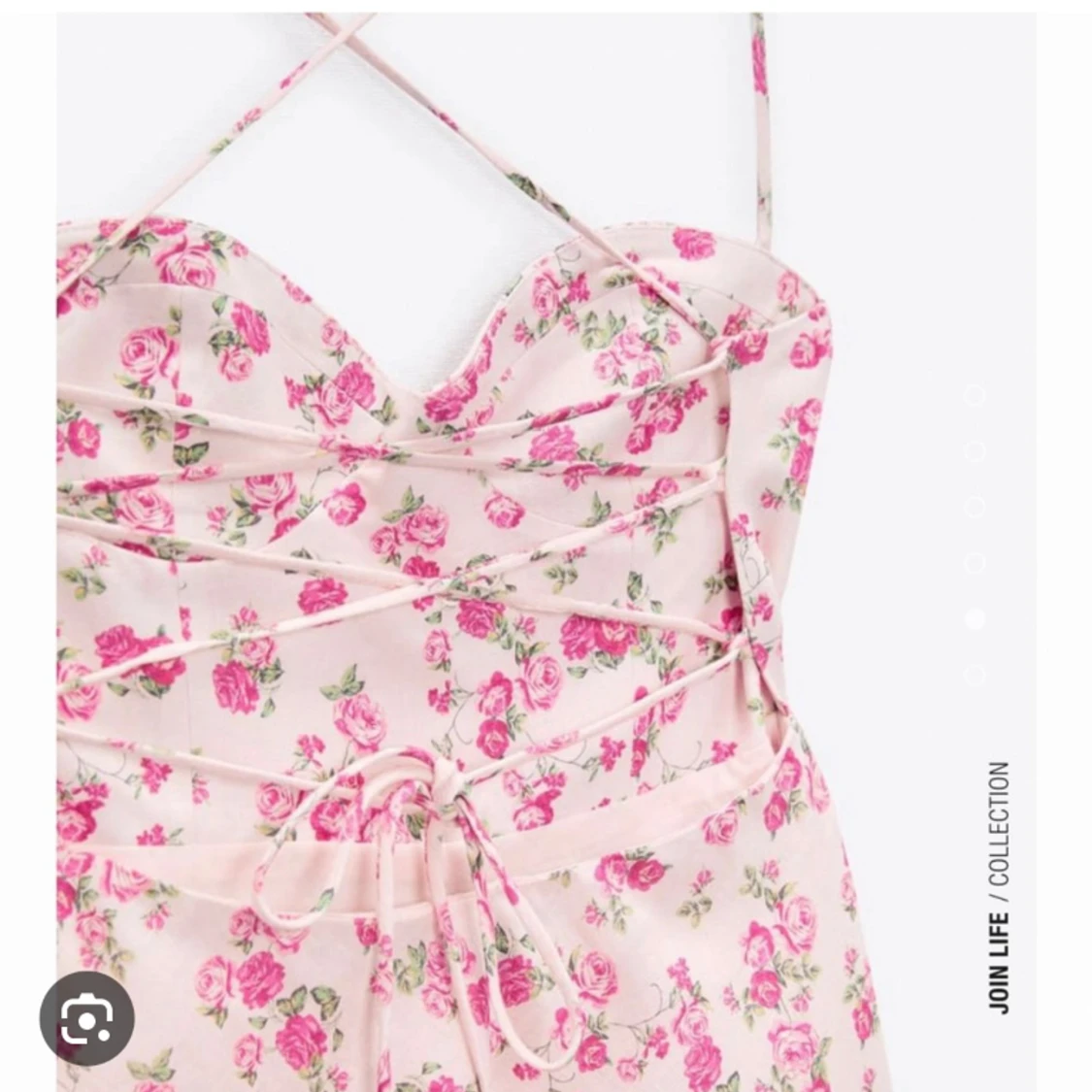 Rosa blommig Zara klänning - 90