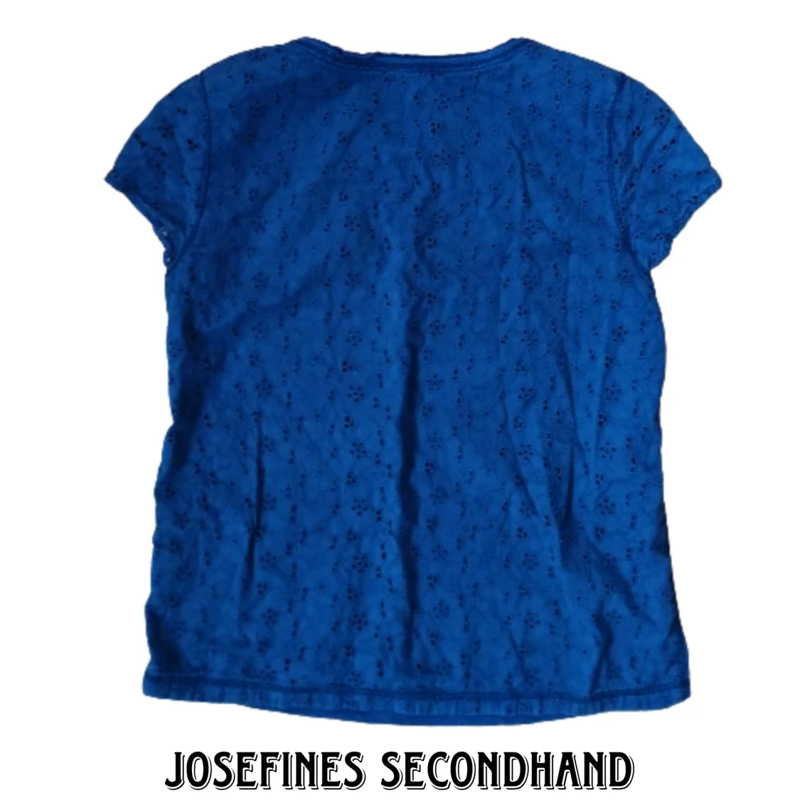 Blå tröja med blommig spets - 93