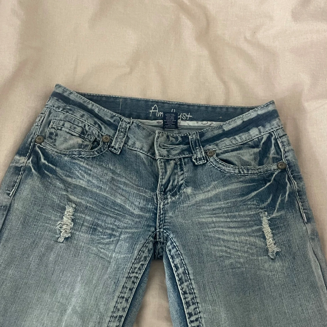 lågmidjade bootcut jeans - 90