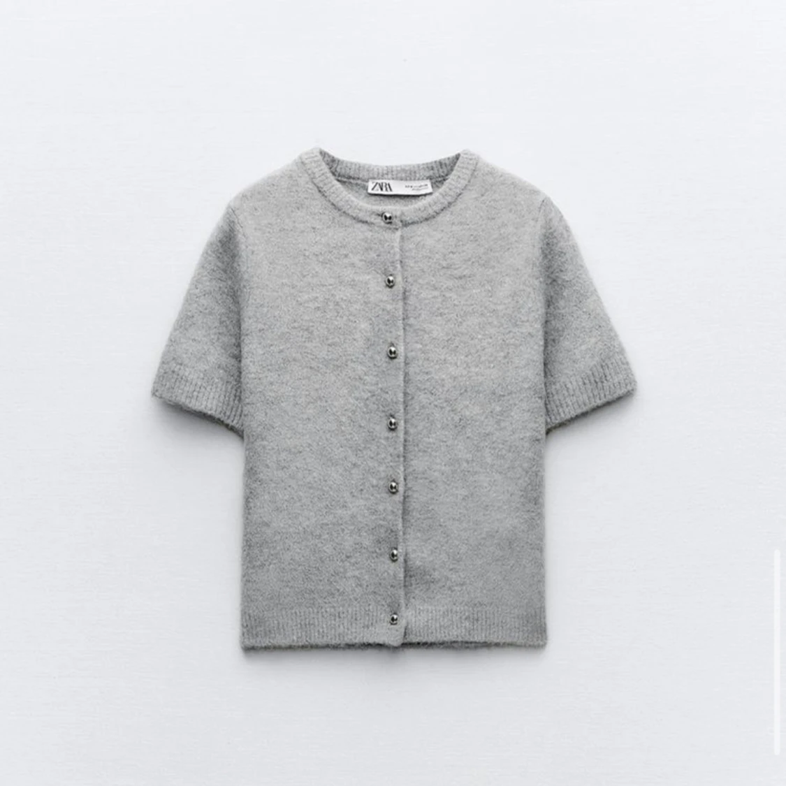 zara grå stickad kortärmad