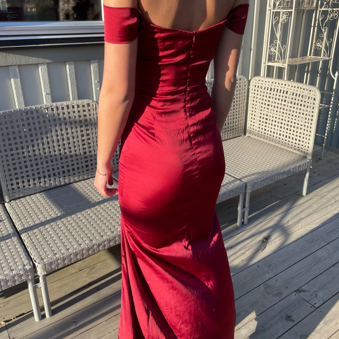 Vinröd balklänning - 90