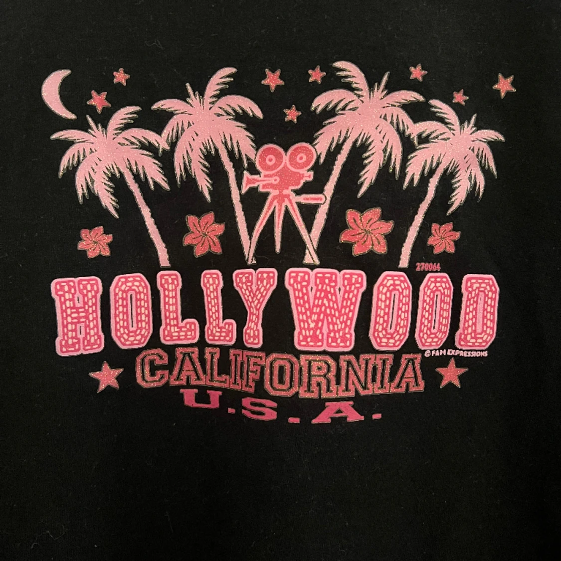 T-shirt med rosa tryck - 90