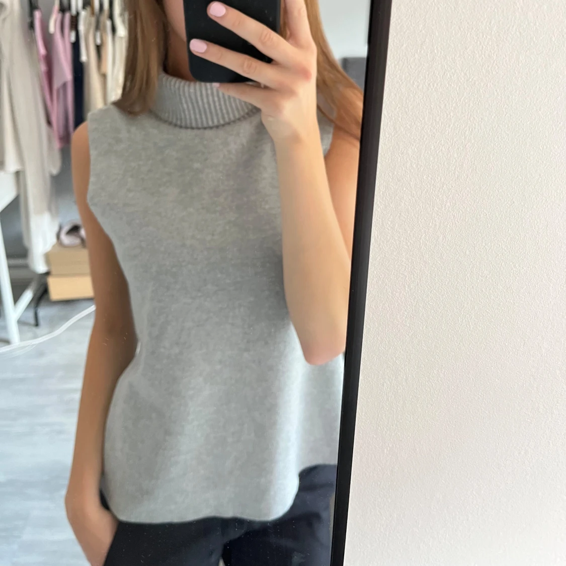 Stickad polo linne - 91