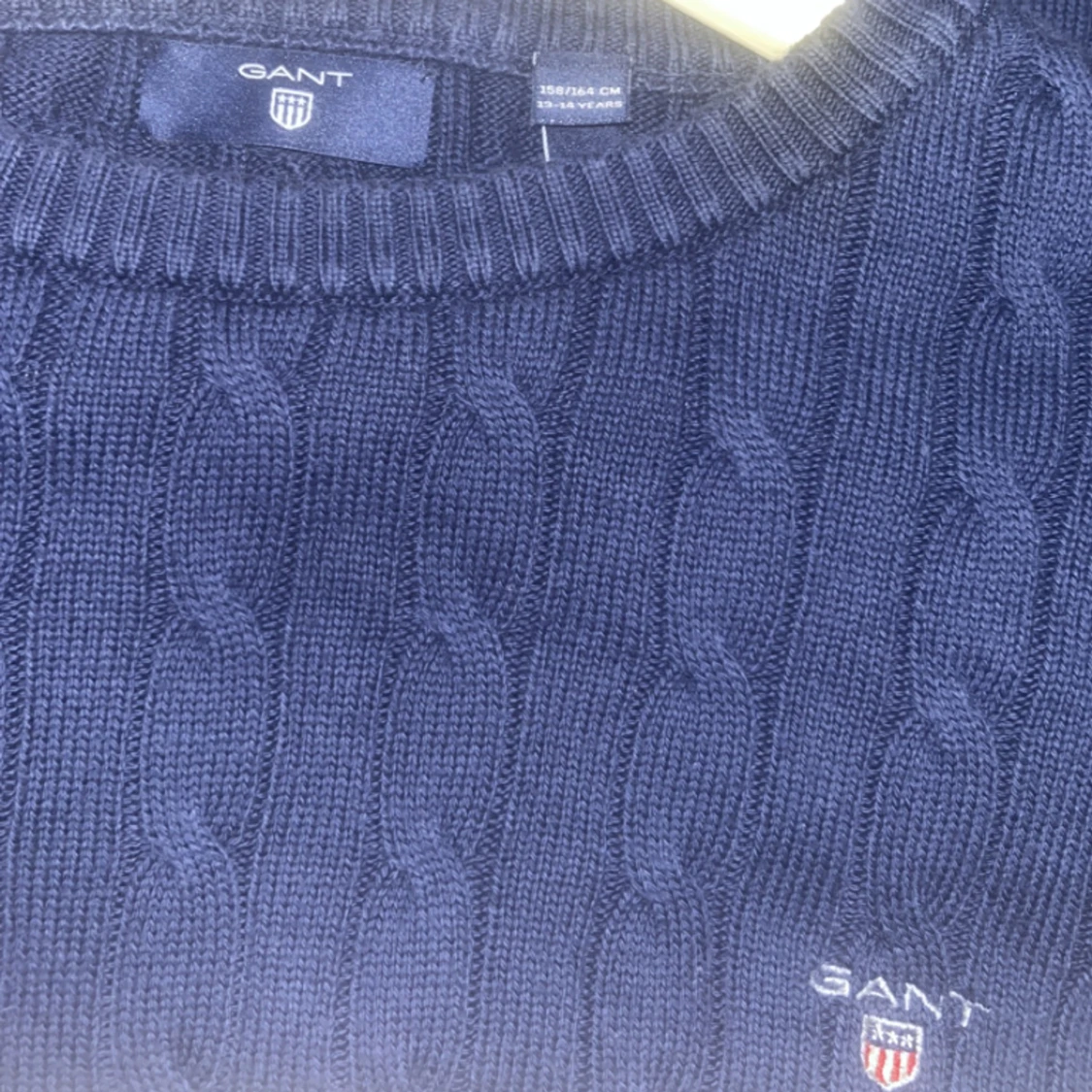 GANT Kabelstickad Bomullströja Marinblå - 90