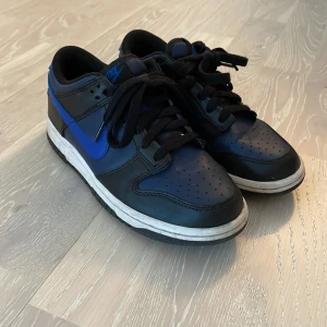 Snygga Nike dunks low till salu perfekt för sommar/vår - Märke: nike Strlek: EU 37,5    UK 4.5 Färg: svart, mörkblå, blå Nypris: 1300kr 