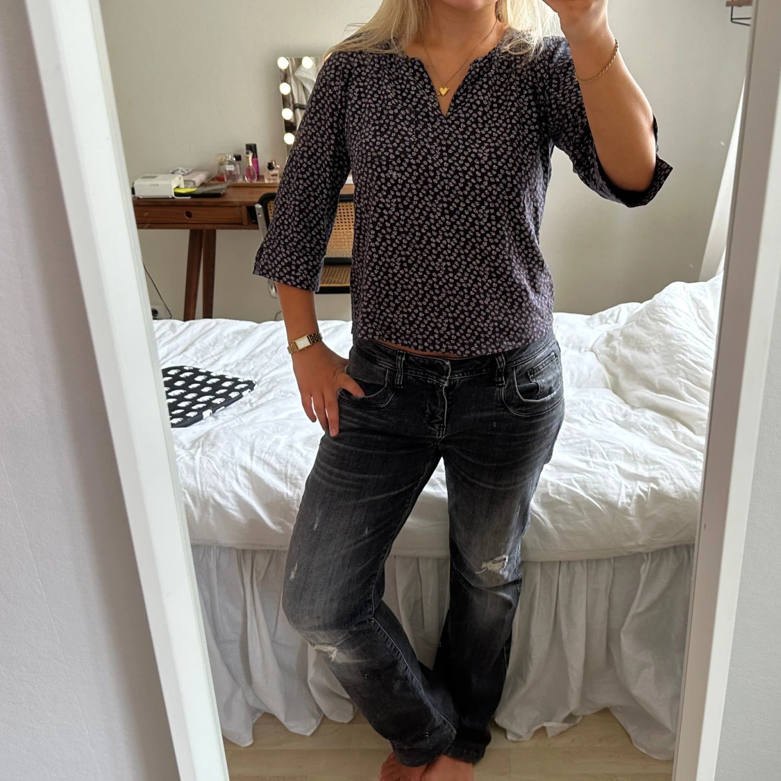 trekvartsärmad blus - 91