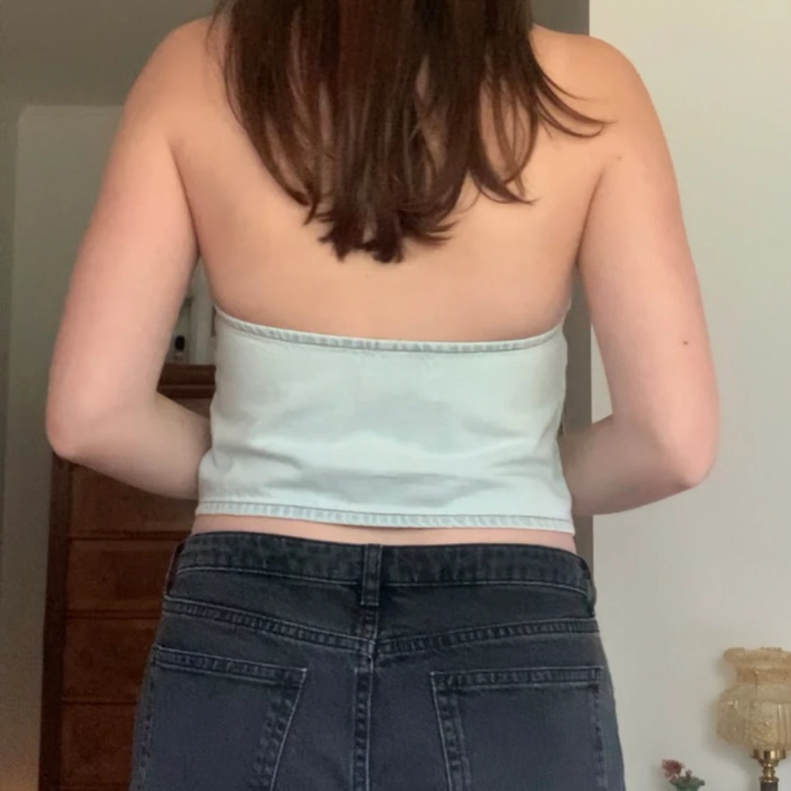 Haltertopp i jeans - 91