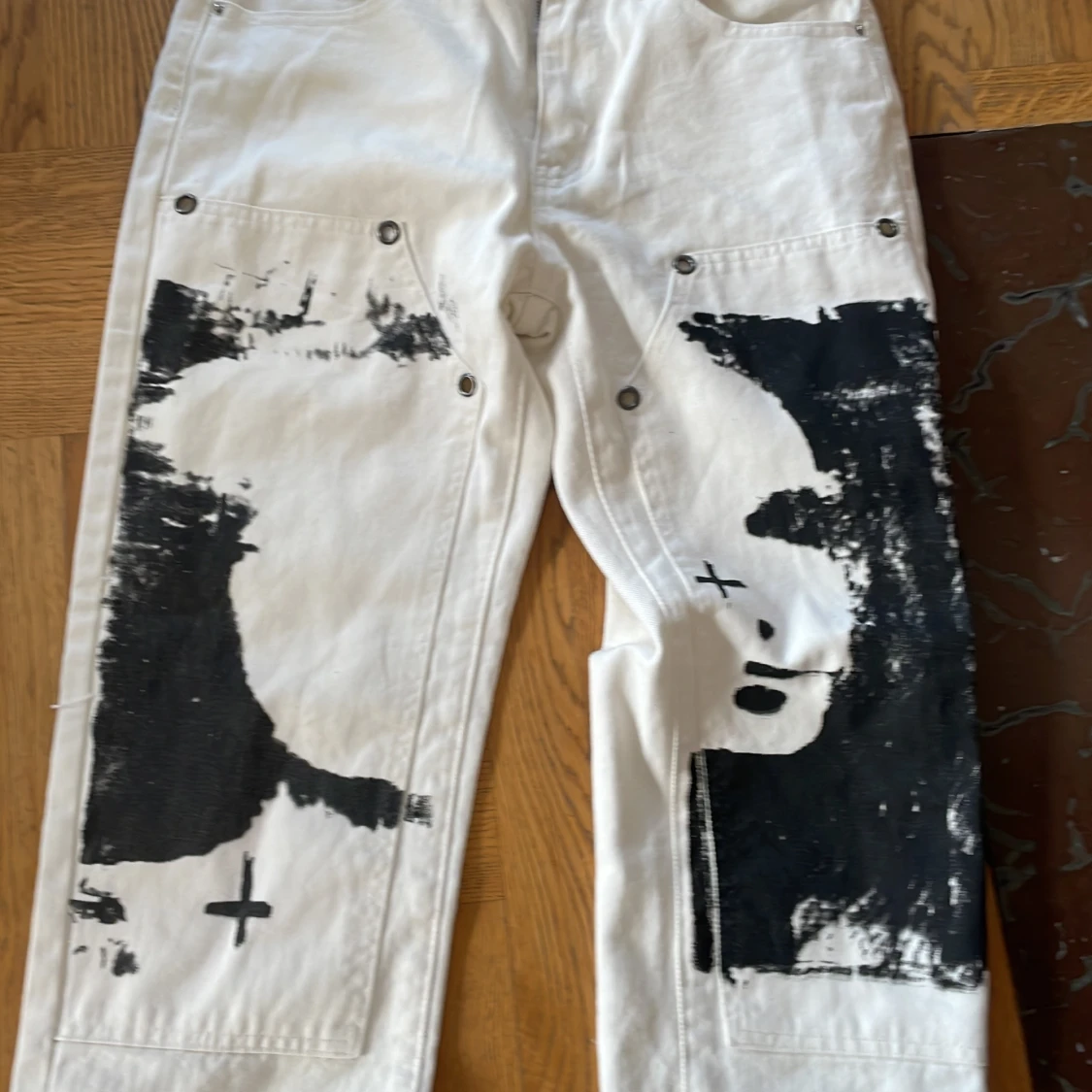 Jeans supermade med print - 91