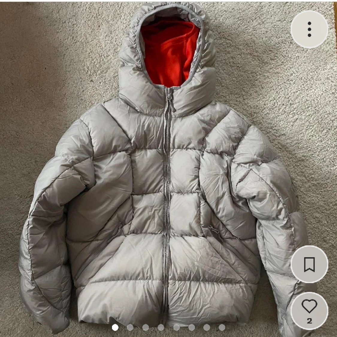 Palace balaclava frost grey pufferjacka