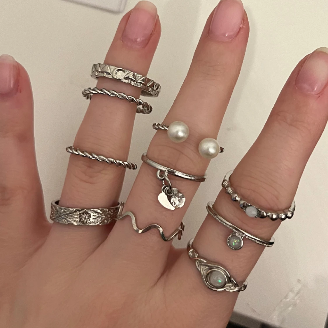 Blandade ringar i silver - 90