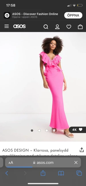 Klarrosa maxiklänning - Jättefin rosa maxiklänning med cut out. Prislapp kvar och inte använd!! Har klänning i både 36 & 38