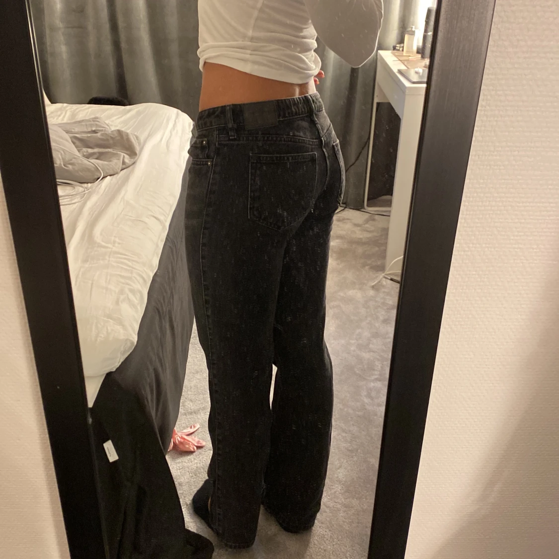 Lågmidjande svarta jeans - 90