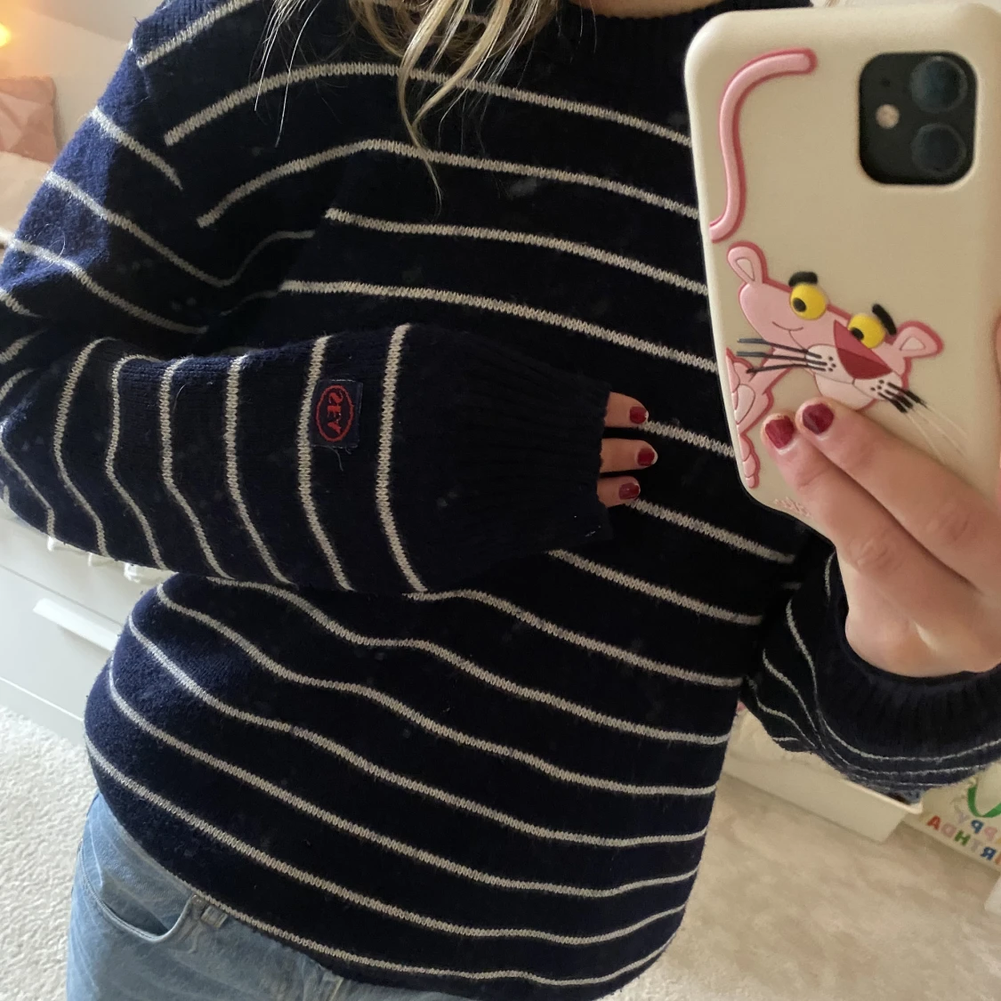 Stickad randig tröja - 91