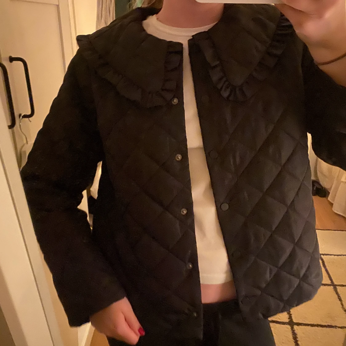 Quiltad jacka med krage  - 91
