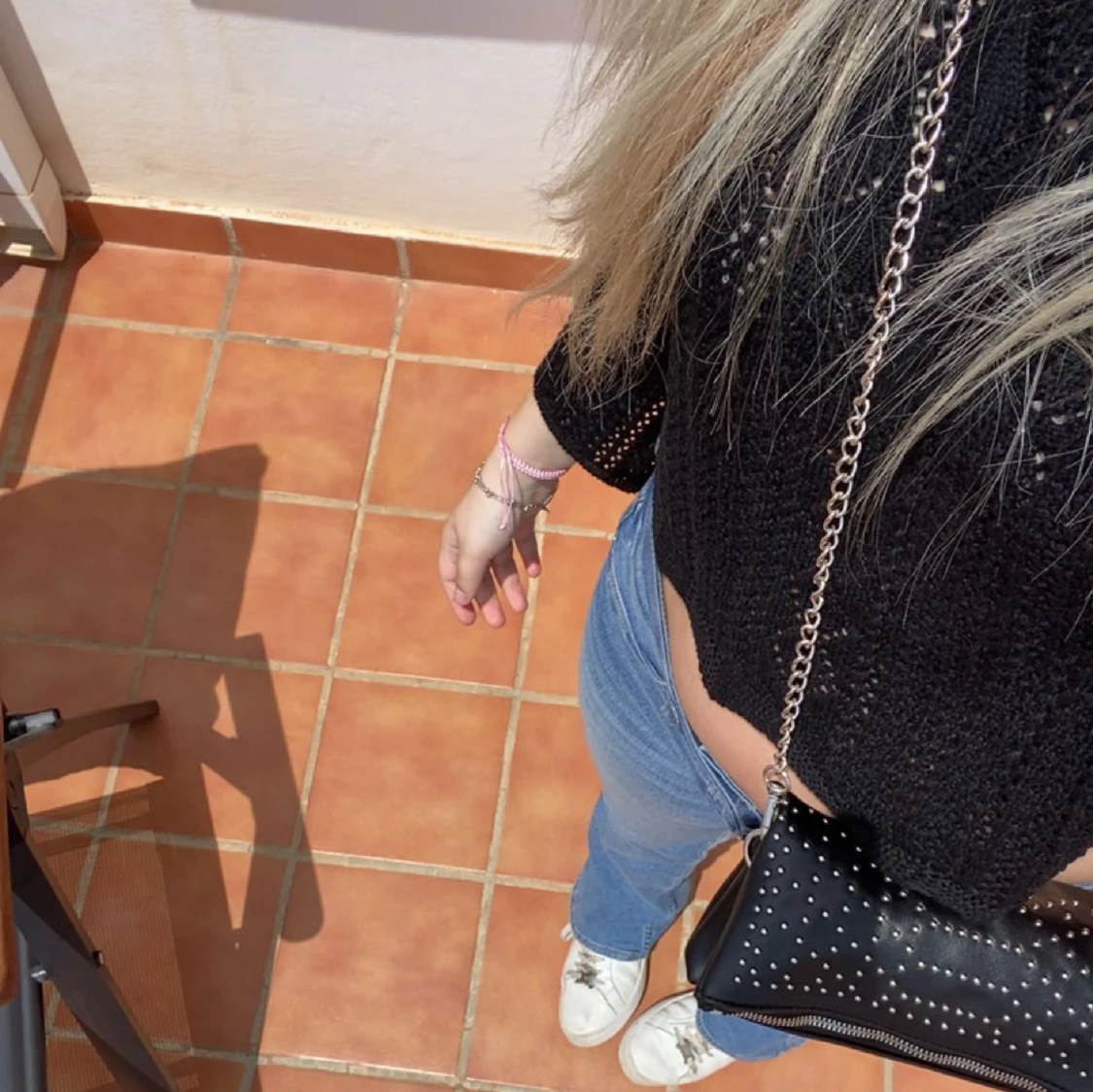 Svart Stickad Tröja - 91