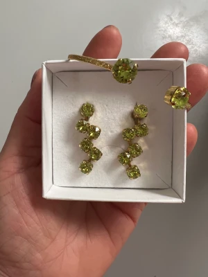 Smycken från Caroline Svedbom  - Helt nya o oanvända Fiona earrings citrus green (gold) nypris 995kr  Classic petite armband citrus green (gold) nypris 595kr  Säljer båda för 850kr
