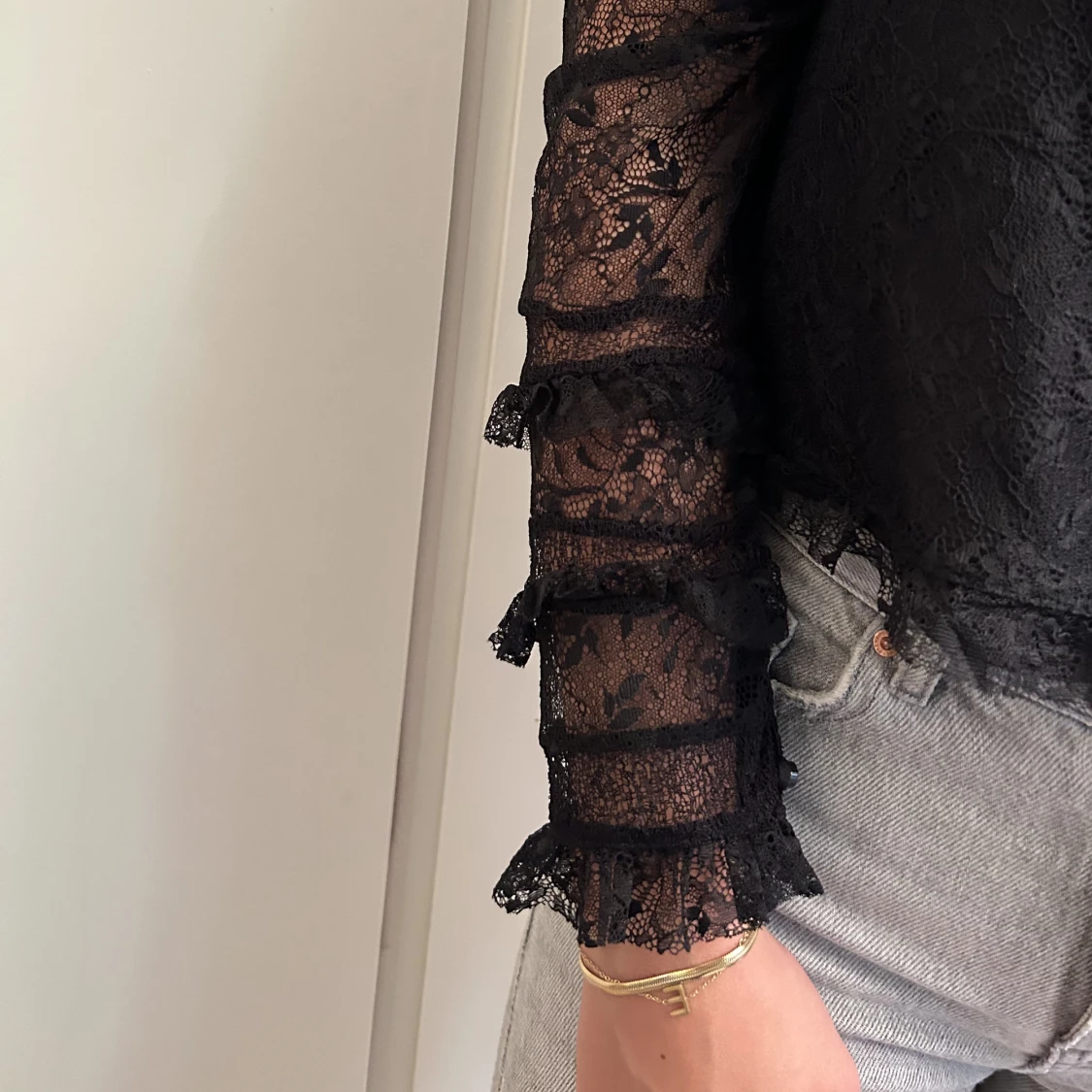 Svart spets blus Zara  - 90