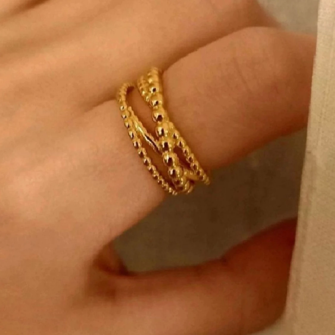 Smycken Ring Silver925 Guldpläterad - 90