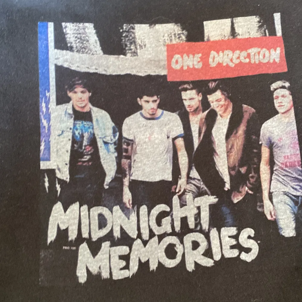 En one direction hoodie, med tryck från deras album midnight memories. Kommer inte ihåg vad jag köpte den för så priset kan diskuteras. . Hoodies.