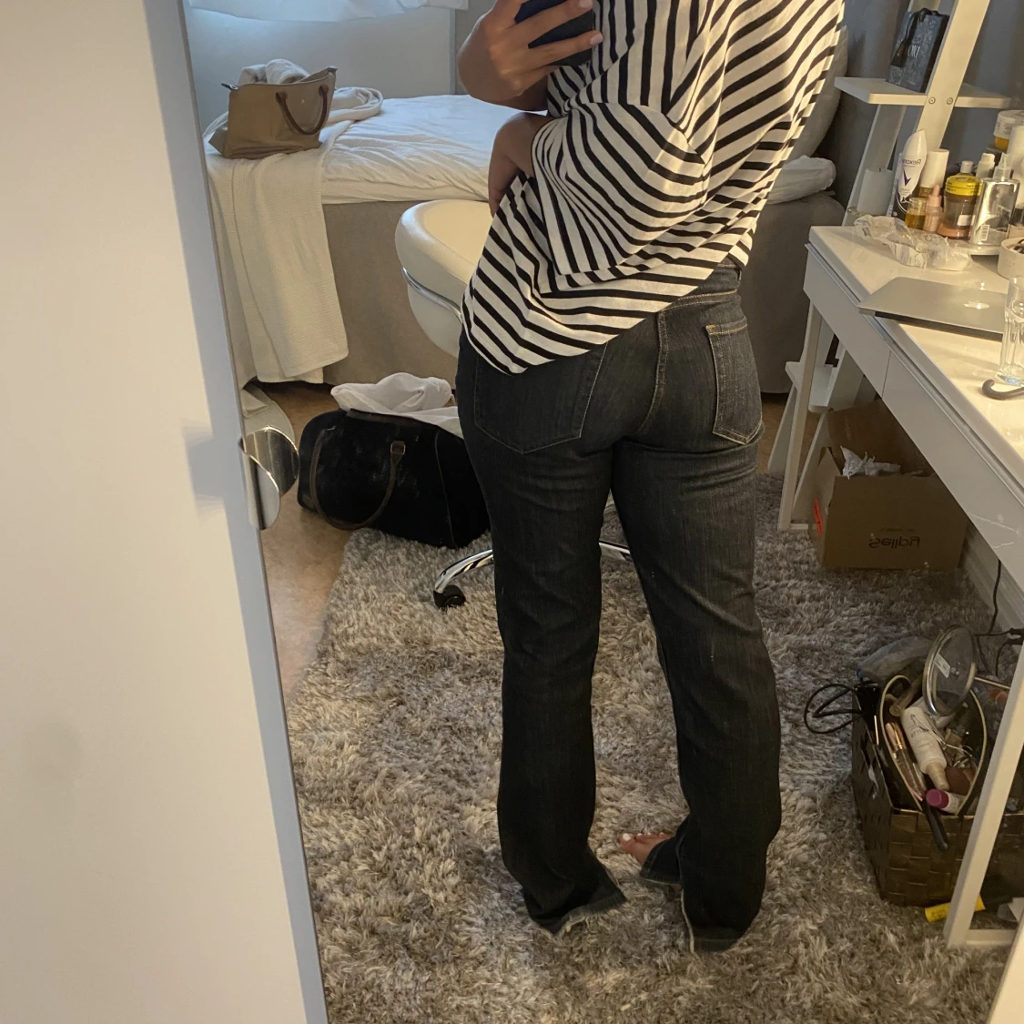 Lågmidjade raka jeans - 90