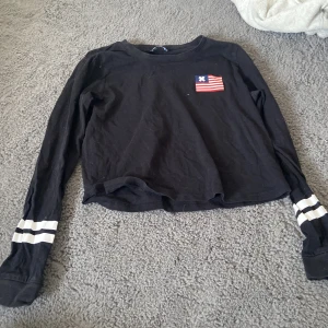 Tröja  - Fin tröja, inte använd av mig. Fick den av min brors tjej. Enbart testad utav mig. Blir kort på (inte mycket men lite kroppad) fint tryck på ryggen💕