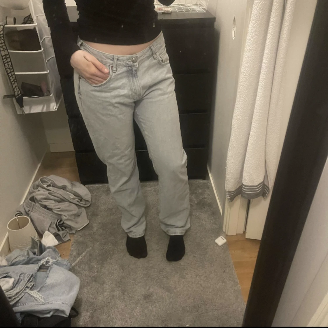 Lågmidjade blåa jeans 