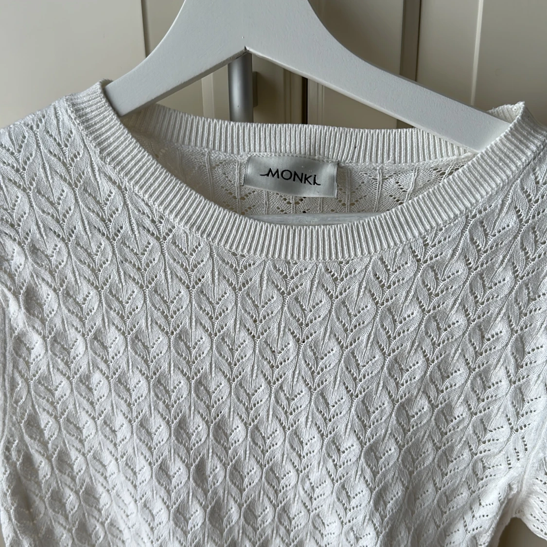 Vit stickad topp - 90