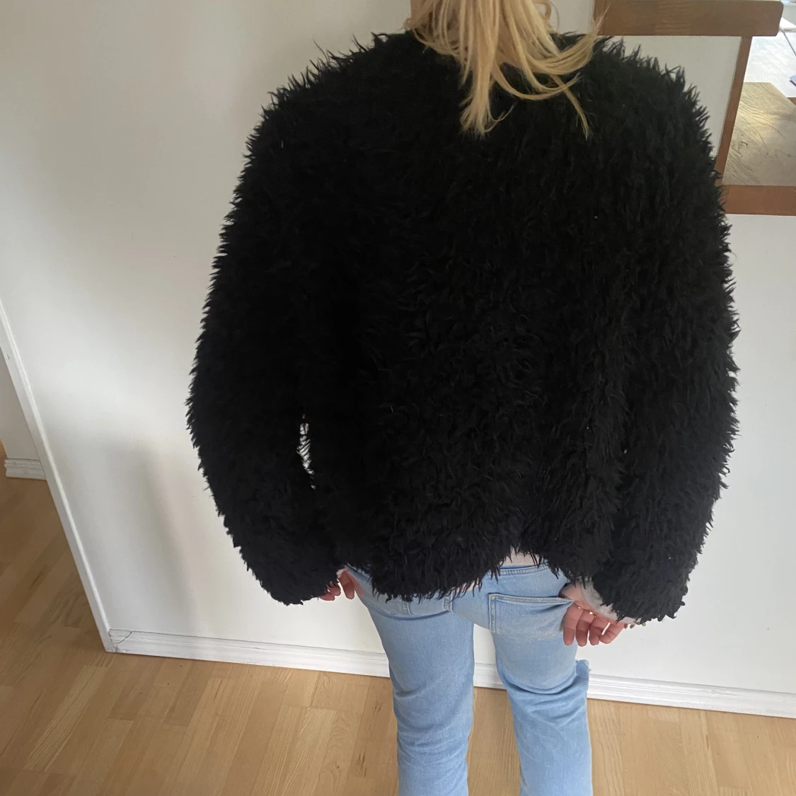 Svart päls jacka - 90