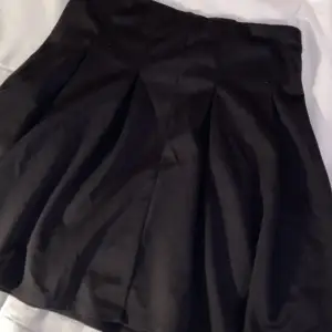 En svart A-linje kjol från Vila! Den är veckad och lite stor i storleken.