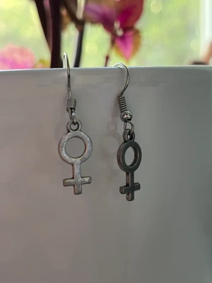 Örhängen  - Ett par silvriga örhängen i format av ett kvinnotäcken säljer pga av att de inte kommer till andvändning💗💞 kontakta mig privat innan köp🤍🫶🏻⚡️