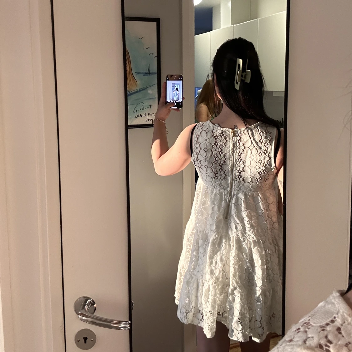 Vit spetsklänning - 90