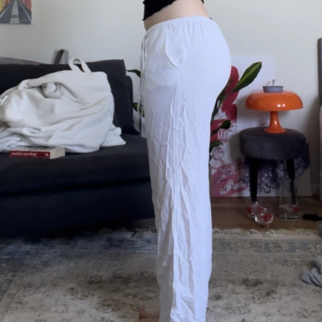 Hm vita linnebyxor  - 90