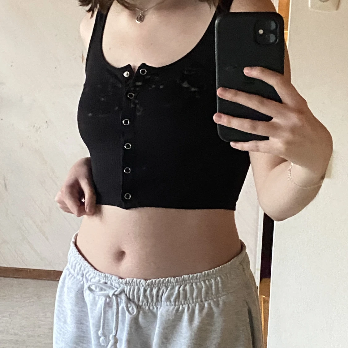svart topp med knappar - 91