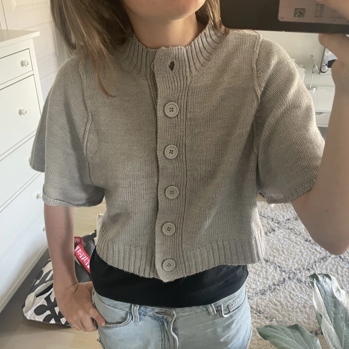 Trekvartsärmad kofta - 90