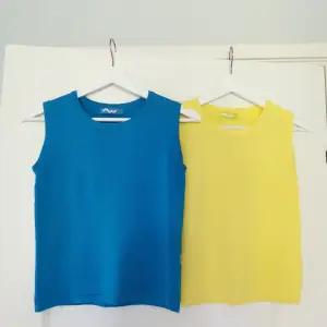 Ett blått och ett gult linne. Superfin design och passar perfekt till sommaren ☀️ Toppskick! Ett linne: 39 kr, båda två: 74 kr