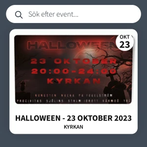Halloween fest biljett  - Kan inte gå längre för jag har blivit sjuk, kan få mitt nummer för att försäkra om biljetten
